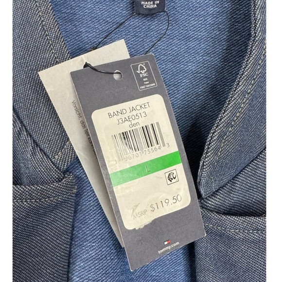 NWT TOMMY HILFIGER Knit Denim Band Jacket - Picture 2 of 2